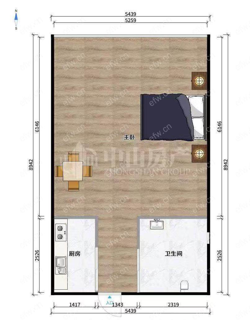 金科米兰尔家住宅(商住楼) 1室1厅