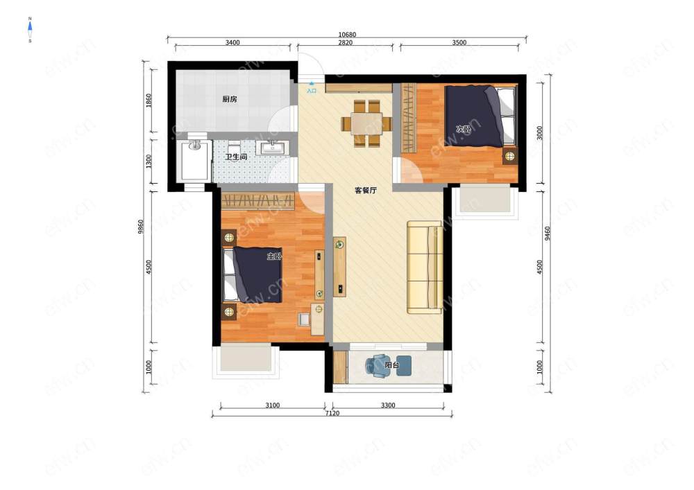 建筑路 溪南公馆 月溪苑 2室2厅