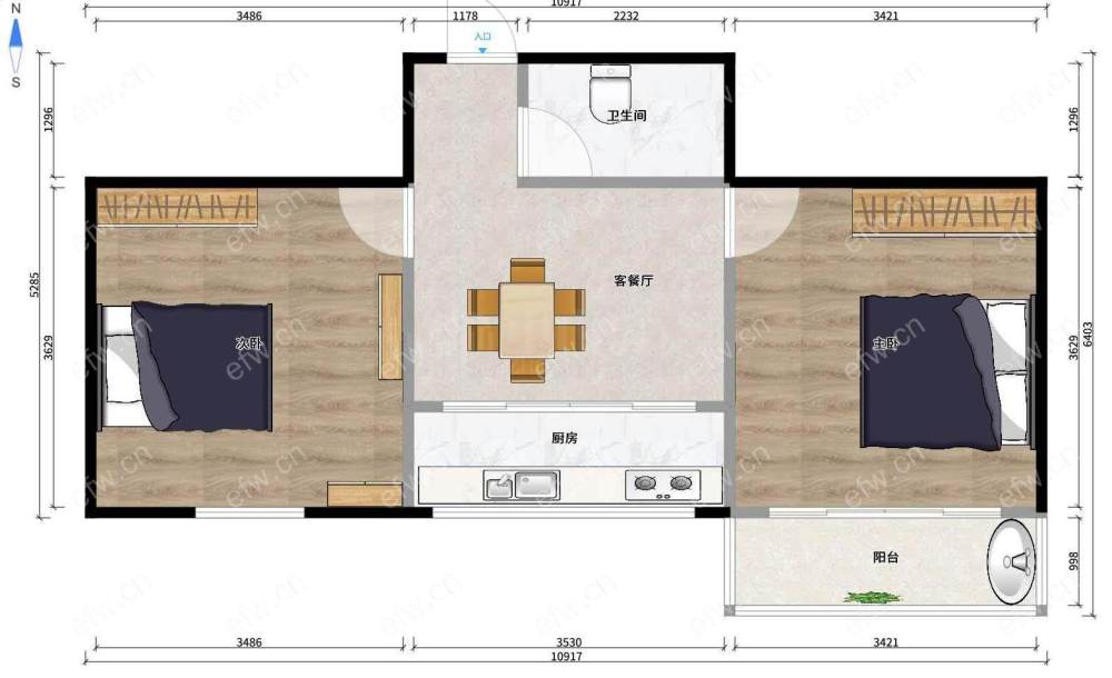 刘潭双地铁口 刘潭二村 2室1厅