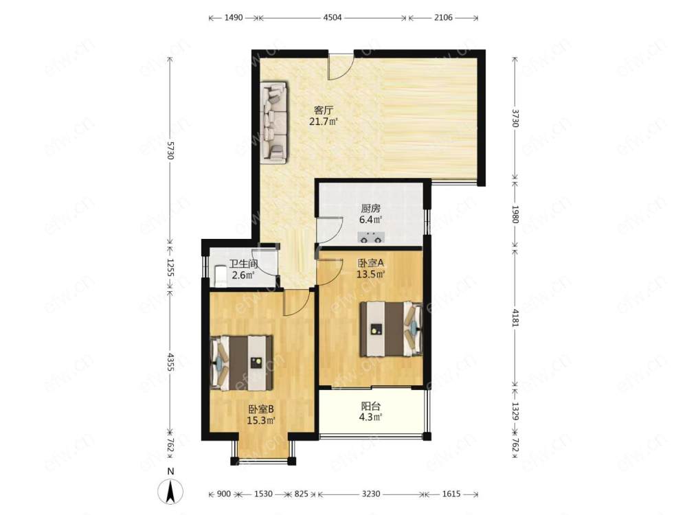 建乐家园（建乐苑） 2房 全明户型 另送家电