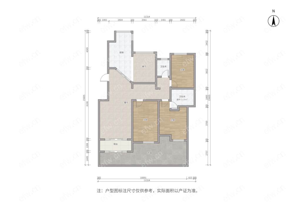 融创理想城市花园(亚美利加) 3室2厅