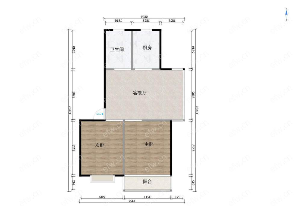五河苑 2房 全明户型 另送家电
