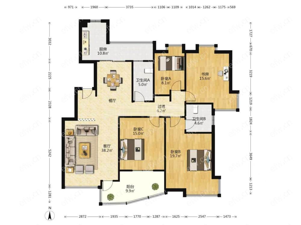 room房豪装拎包即住,village尽享优雅品质,多重阳台+飘窗