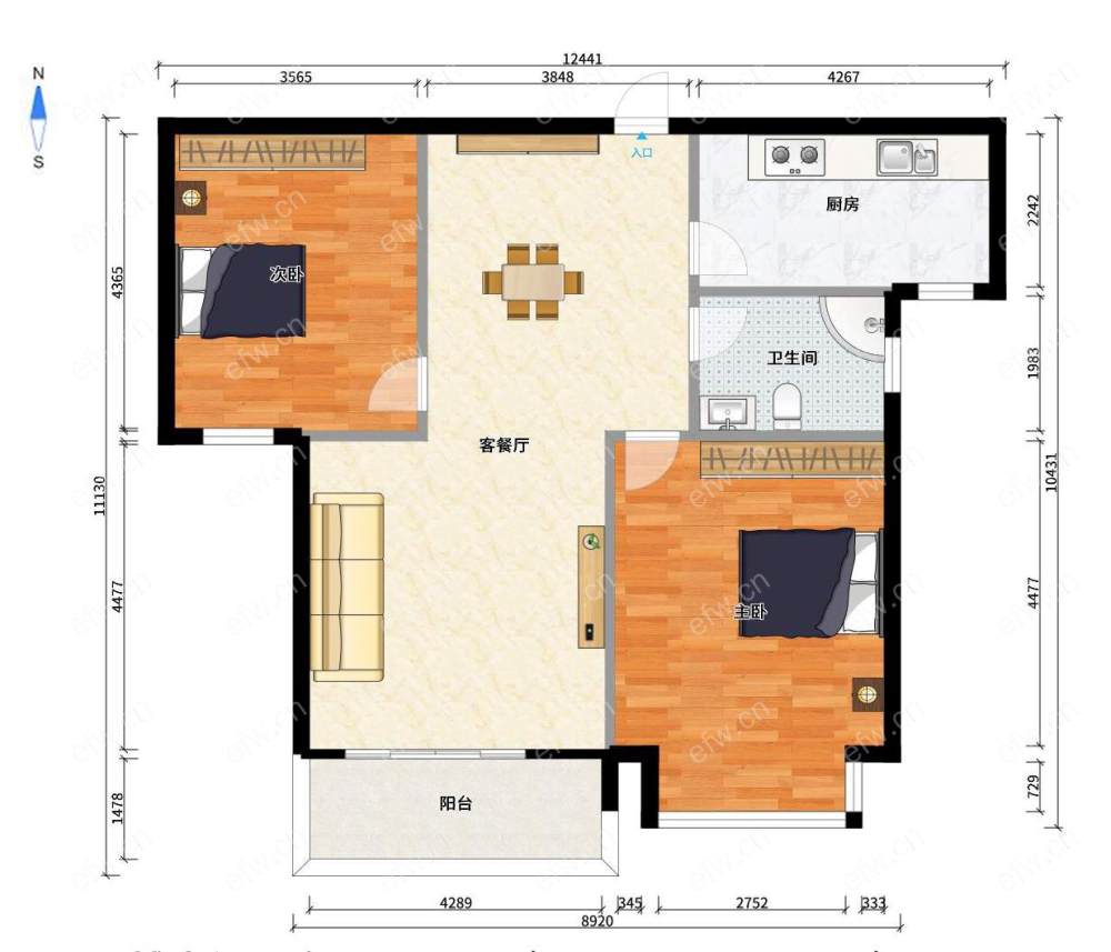 village 经典room房 东边户 全明 精装修！