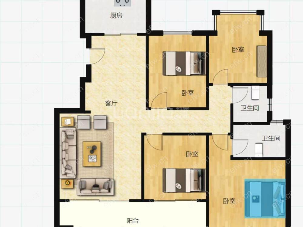 精装修大三房诚心出售未住过人