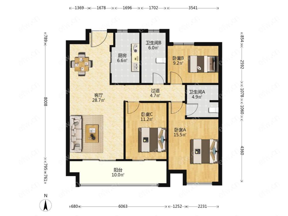 融创精装拎包入住 租给老外住了，一年后再说