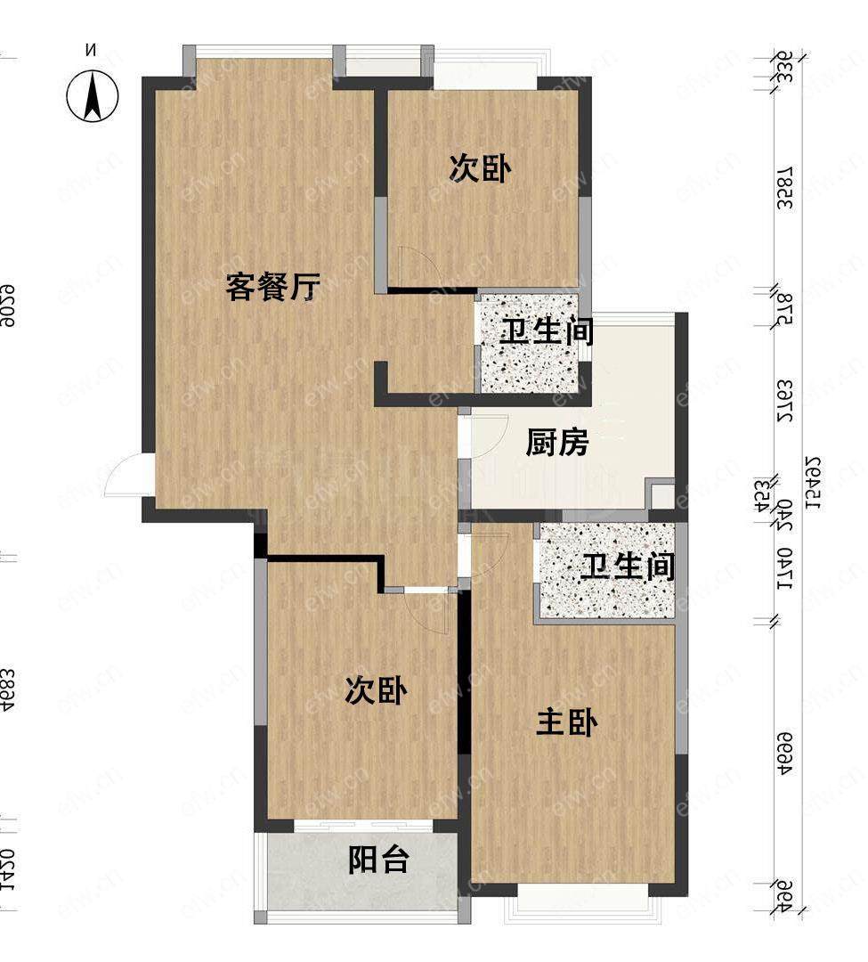 小高层，南北通风户型。