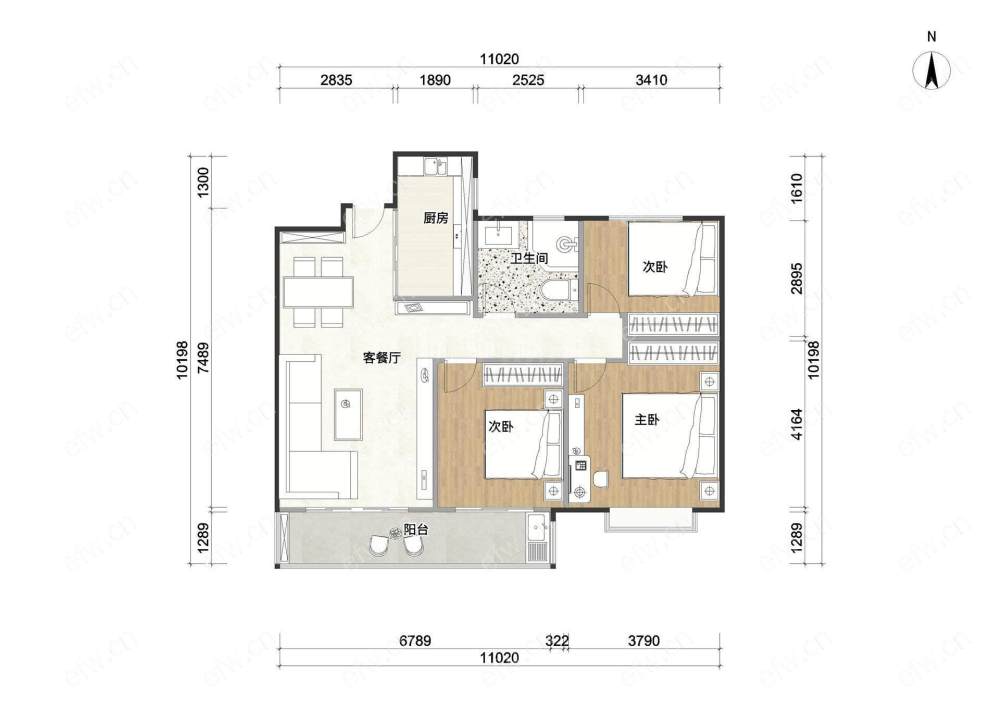 婚装全明东边户3房,吉宝季景铭邸 格局工整合理