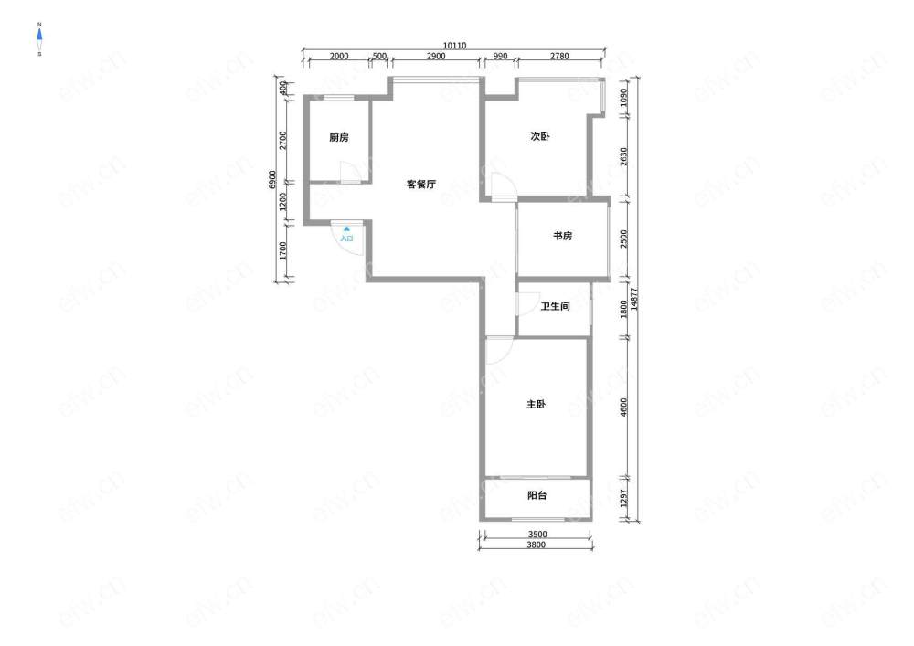 全明东边户room房,village 格局工整合理