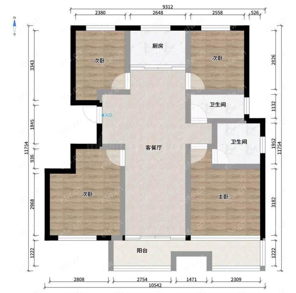华润橡树湾 经典4房 东边户 全明 精装修！