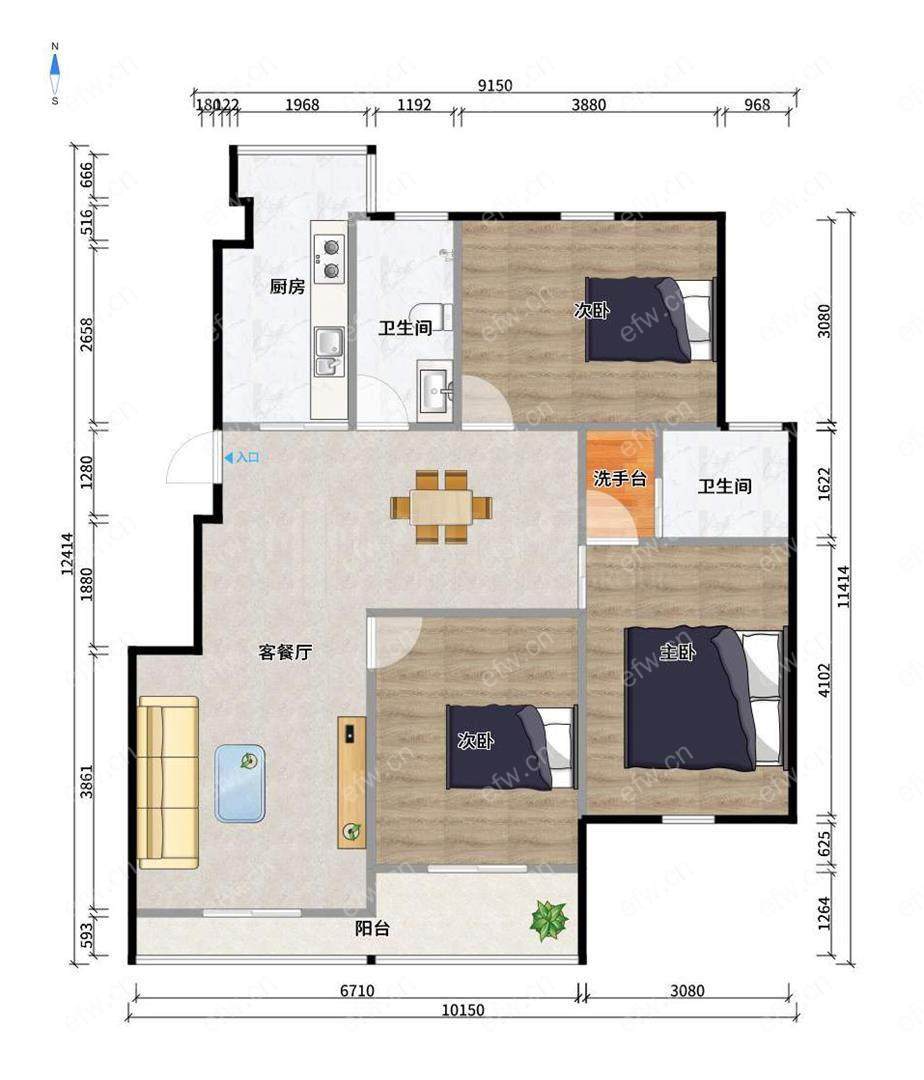 二泉紫园离梦想很近!实现舒适3房!体验奢华生活!新婚!