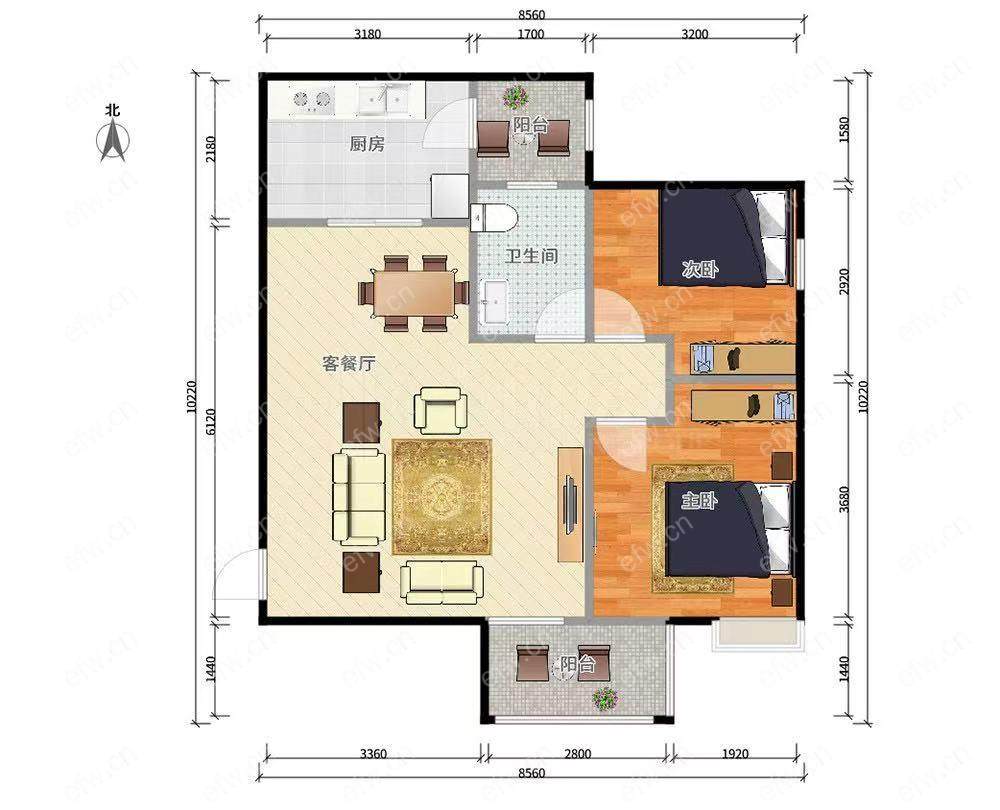 东风家园 2房 全明户型 另送家电