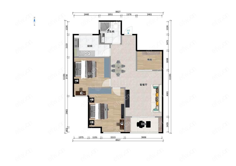 红星紫郡 2室2厅