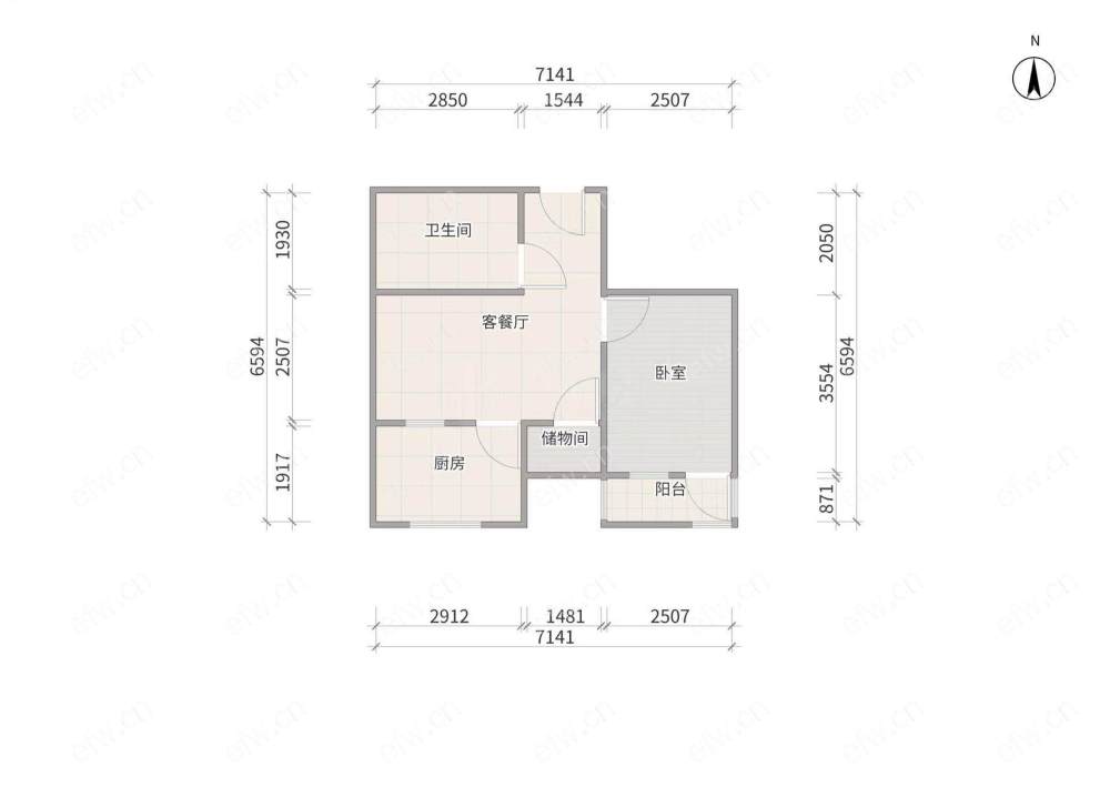 叙丰里 1室1厅 45.46平