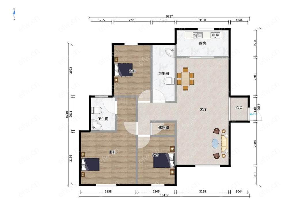 朗诗天萃 经典3房 东边户 全明 精装修！