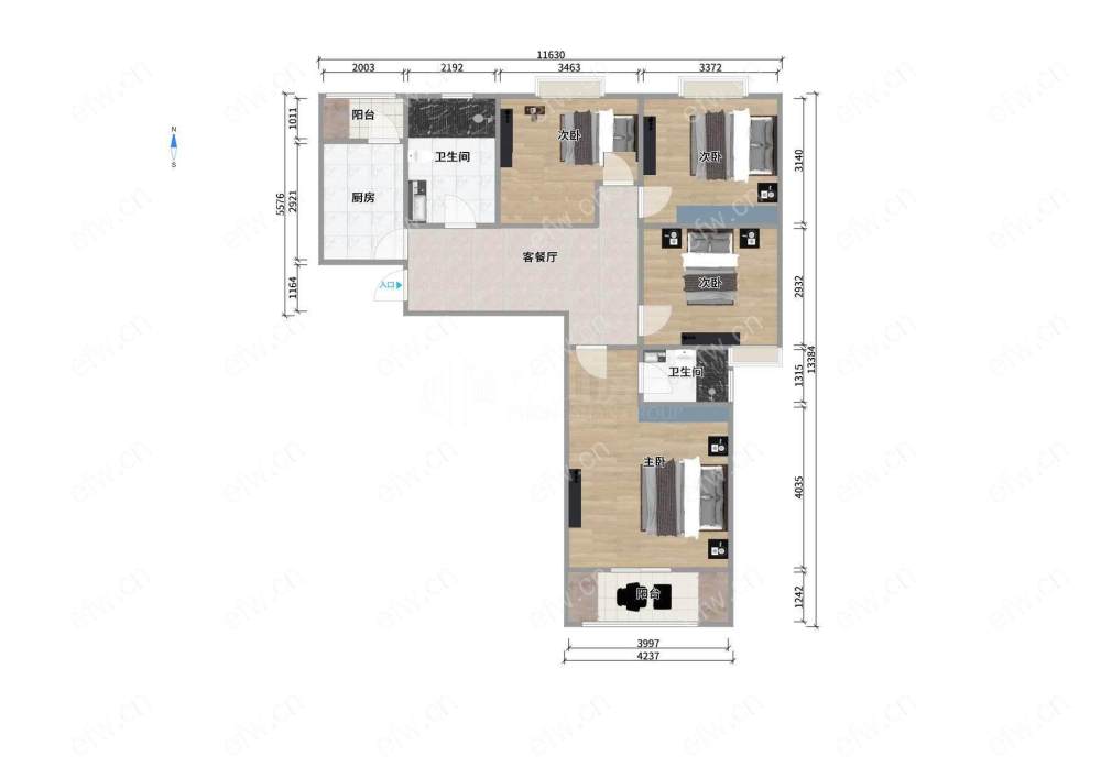 隆亭新苑 3室2厅